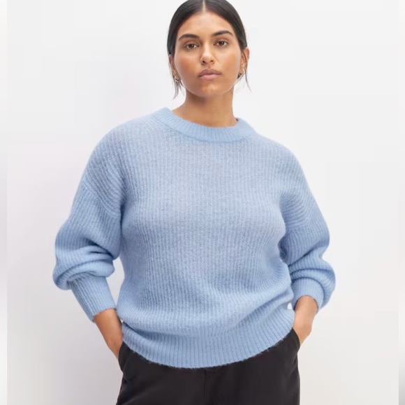 EVERLANE The Alpaca Crew Chambray Blue Sweater Size XXL - Picture 11 of 11
